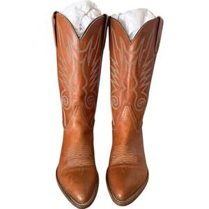 Frye Vintage 80's Brown Leather Cowgirl Boots Size 8.5